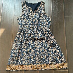 Market and Spruce Navy and Gold Sleeveless Dress, size XL
